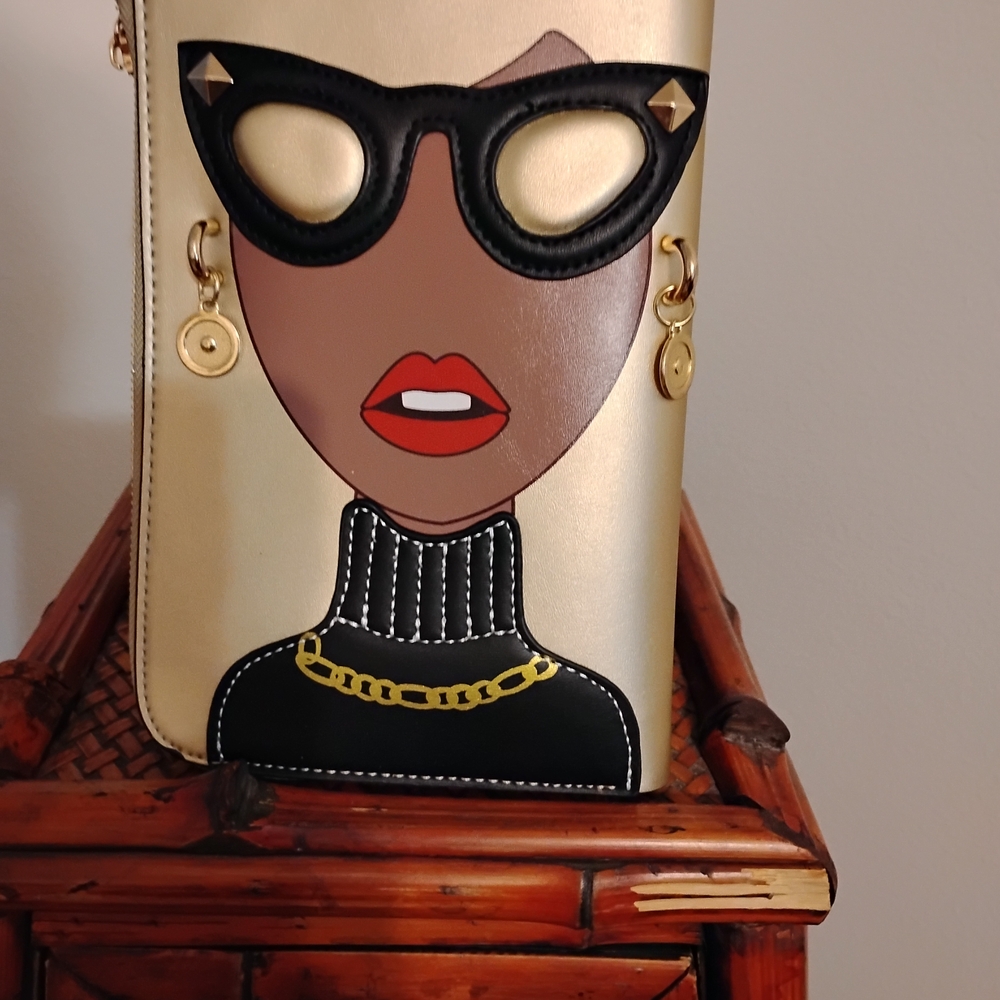 Stylish Gold and Black Women's Bag